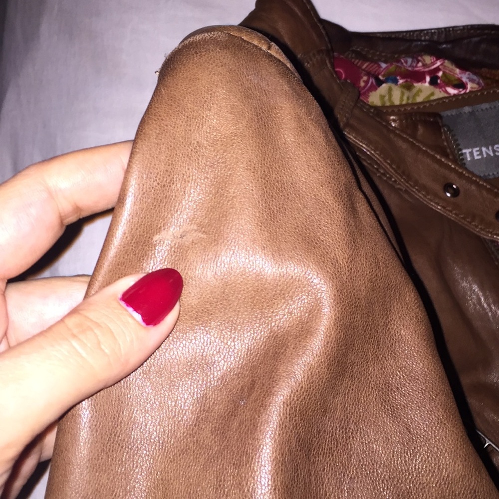 Brown/coñac leather jacket - Picture 5 of 8